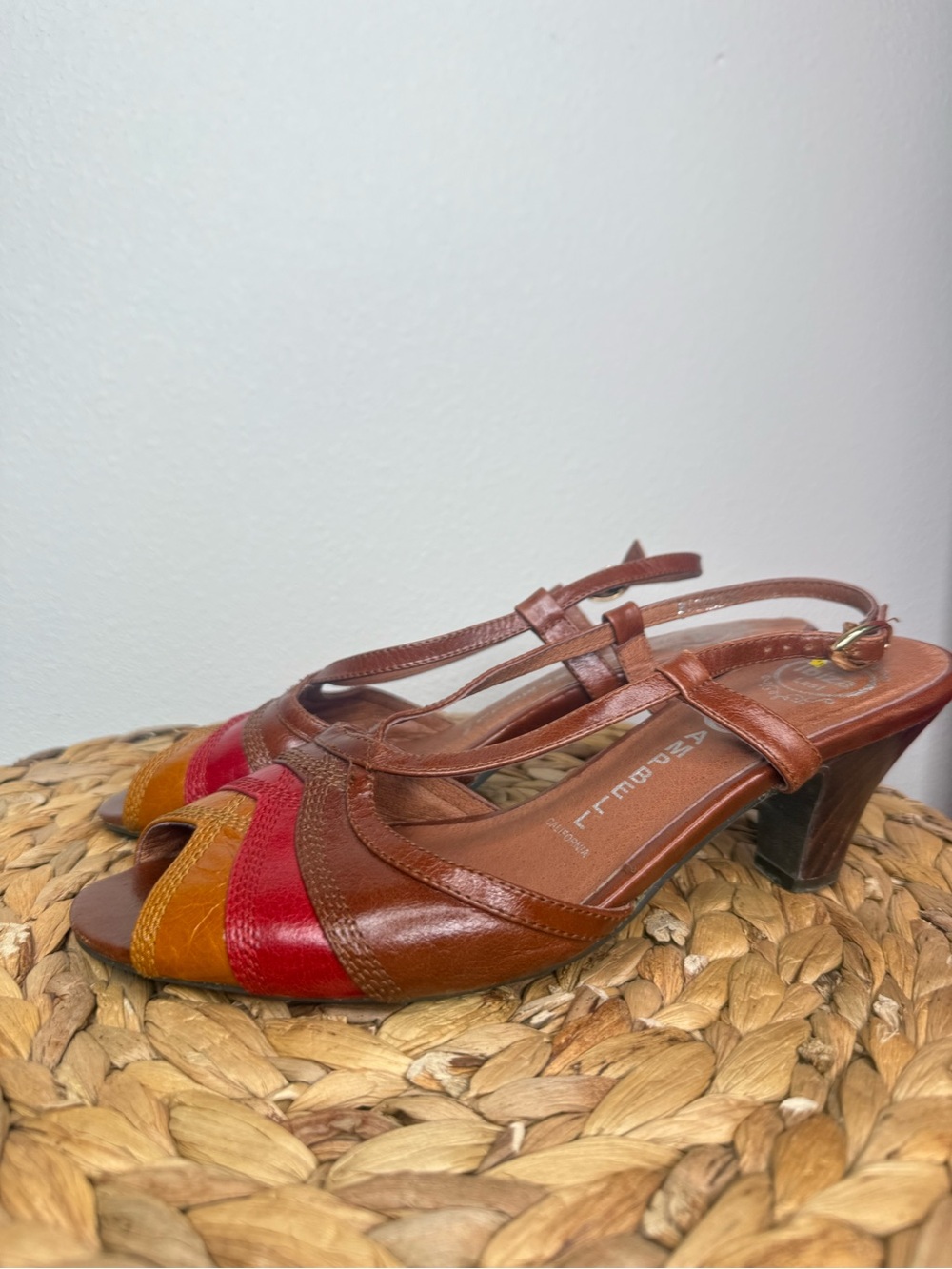 Jeffrey Campbell Peep Toe Leather Slingback heels Brown Leather Slingback - Picture 2 of 9